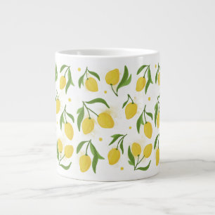 Caneca De Café Grande Adorável Mug Verde Amarelo Lemon