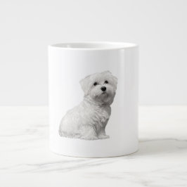Caneca De Café Grande Adorável Puppy maltês Lili