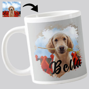 Caneca De Café Grande Adorável Simples Moderno Grunge Amante de Cachorro