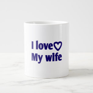 Caneca De Café Grande Adoro a minha mulher - Presente Romântico para a e