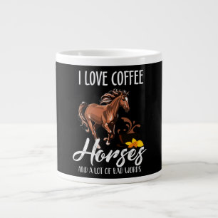 Caneca De Café Grande Adoro Cavalos De Café E Muitas Más Palavras