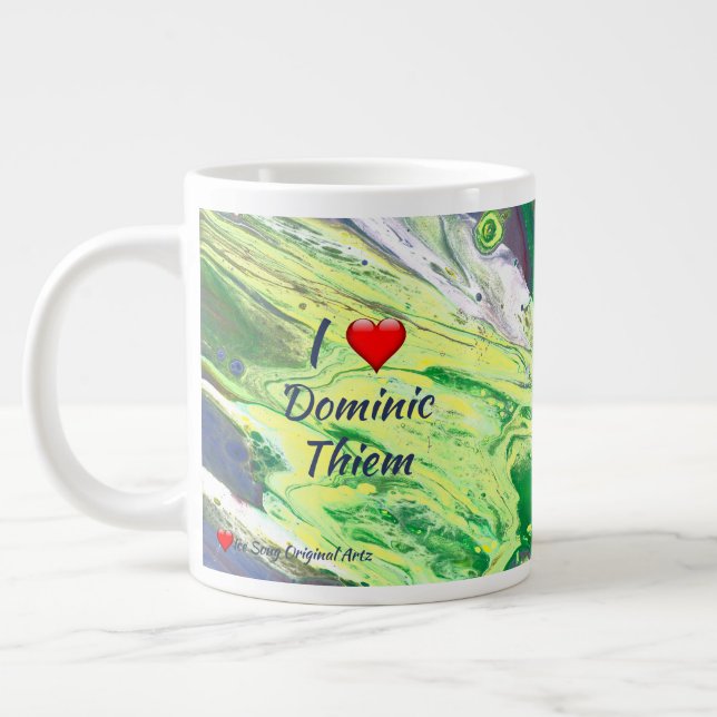 Caneca De Café Grande Adoro Dominc Thiem Abstrato Personalize (Esquerda)