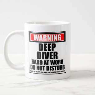Caneca De Café Grande Advertência De Duro Profundo No Trabalho Não Incom