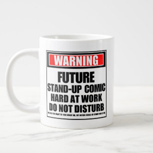 Caneca De Café Grande Advertência Sobre O Futuro Duro Em Quadrinhos Em 