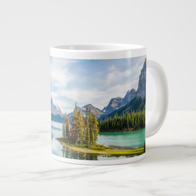 Caneca De Café Grande Água | Lago Maligne, Parque Nacional de Jasper, Ca (Frente Esquerda)