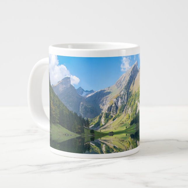 Caneca De Café Grande Água | Suiça dos Alpes suíços no lago Seealpsee (Frente Esquerda)
