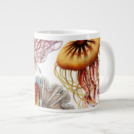 Caneca De Café Grande Água-viva Vintage por Ernst Haeckel, Discomedusae