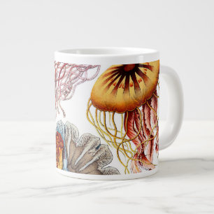 Caneca De Café Grande Água-viva Vintage por Ernst Haeckel, Discomedusae
