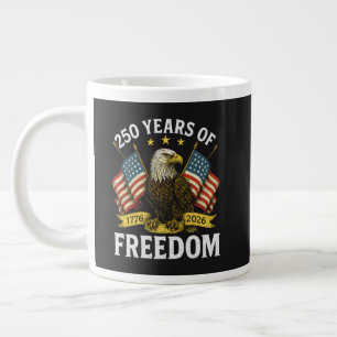 Caneca De Café Grande Águia Careca 250 Anos de Liberdade 1776 2026