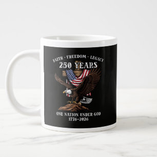 Caneca De Café Grande Águia do Legado de Fé e Liberdade de 250 Anos