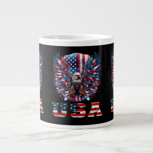 Caneca De Café Grande Águia Patriótica Bandeira dos EUA