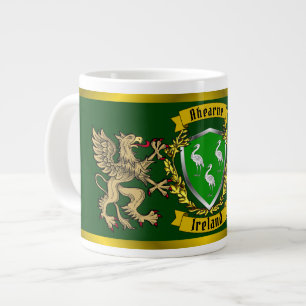 Caneca De Café Grande AHearne/Aherne Irish Shield & Griffins