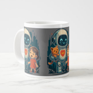 Caneca De Café Grande AI & Robot Characters – Futuristic Design Collecti