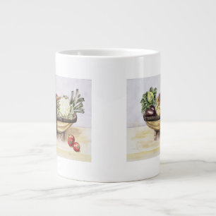 Caneca De Café Grande Ainda vida com um trug dos vegetais 1996