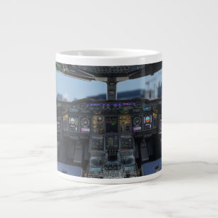 Caneca De Café Grande Airbus A380 Cockpit
