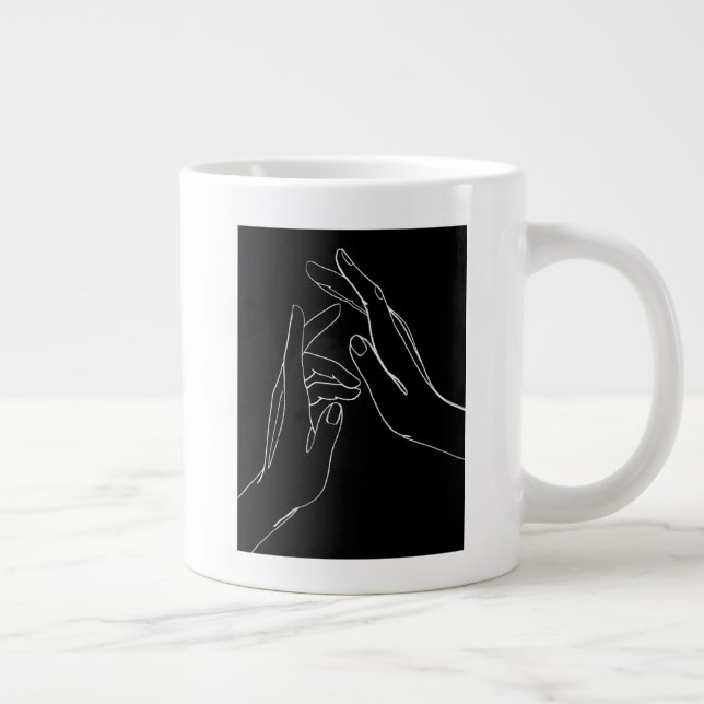 Caneca De Café Grande Ajudando Mãos (Direita)