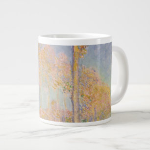Caneca De Café Grande Álamos, paisagem impressionista, Claude Monet