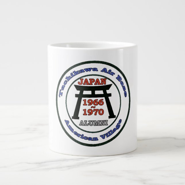 Caneca De Café Grande Aldeia Americana Tachikawa AB Japão (Frente)