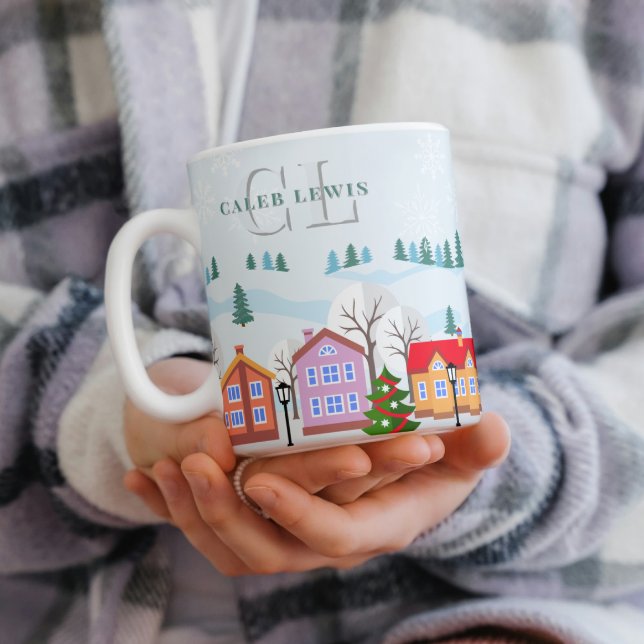 Caneca De Café Grande Aldeia de inverno encantadora Jumbo Mug - Presente (Criador carregado)
