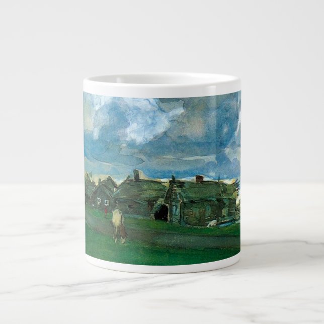 Caneca De Café Grande Aldeia Russa Valentin Serov (Frente)
