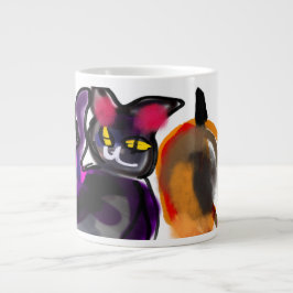 Caneca De Café Grande Alegria de abóbora de gato preto