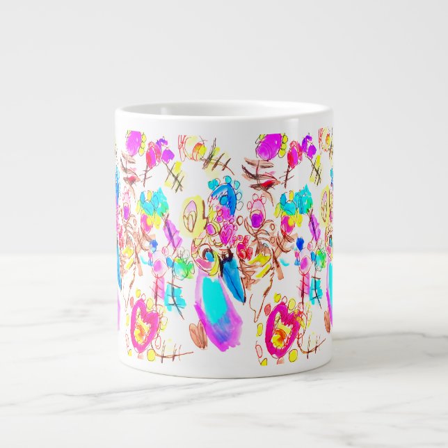Caneca De Café Grande Alegria de Pavão Gentil  (Frente)