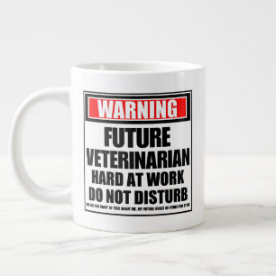 Caneca De Café Grande Alertar O Futuro Duro Veterinário No Trabalho