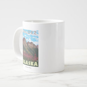 Caneca De Café Grande Algas e Montanhas - Valdez, Alasca