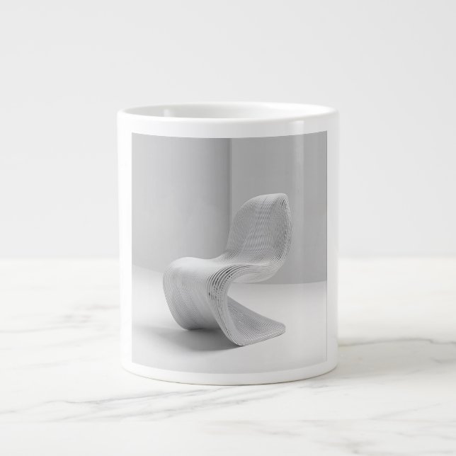 Caneca De Café Grande Algorithmic Ergonomic Seating Geometry Pattern (Frente)