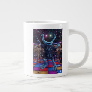 Caneca De Café Grande Alienígena na pista de dança, alienígena sorrindo,