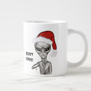Caneca De Café Grande Alienígena ruim, Natal pesado!