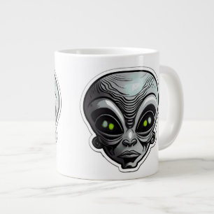 Caneca De Café Grande Alienígena Sticker Art Jumbo Mug