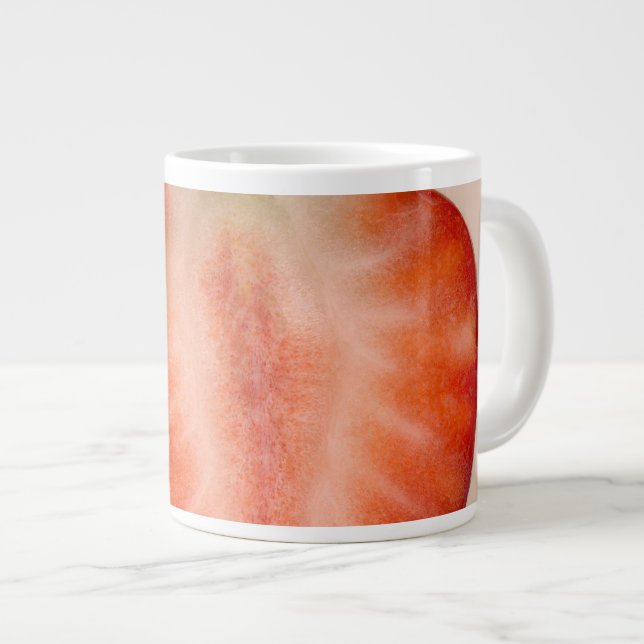 Caneca De Café Grande Alimento - Fruta - Fatia de Morango (Frente Esquerda)