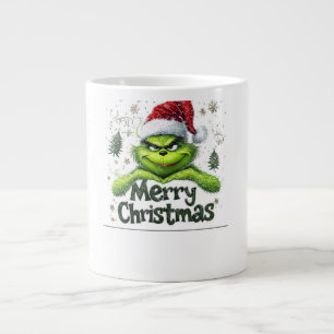 Caneca De Café Grande  Almofada Quadrada de Natal Divertida e Alegre do 