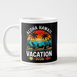 Caneca De Café Grande Aloha Havaí Mar Areia Sol 2026