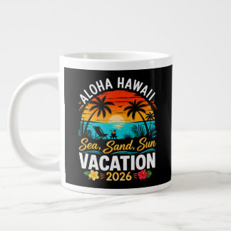 Caneca De Café Grande Aloha Havaí Mar Areia Sol 2026