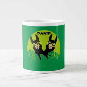 Caneca De Café Grande Alpaca llama Twins Aniversário