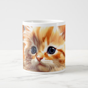 Caneca De Café Grande Alphonse Mucha Art Nouveau Orange Cat