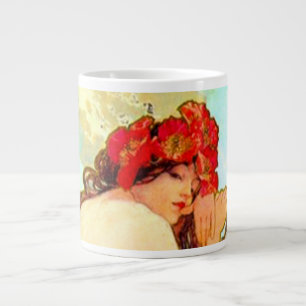 Caneca De Café Grande Alphonse Mucha Art Nouveau Summer