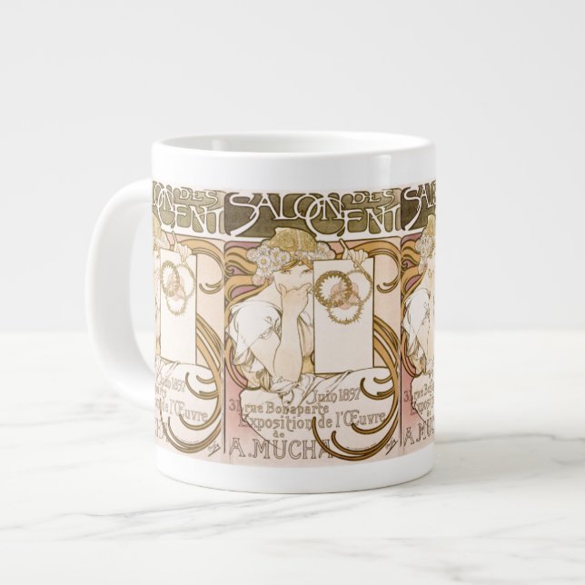 Caneca De Café Grande Alphonse Mucha Lady Jumbo Mug (Frente Esquerda)