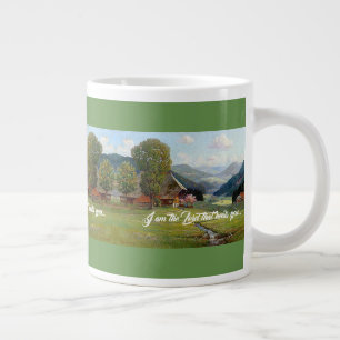 Caneca De Café Grande Alps Meadow Stream Deus Te Cura Jumbo Mug
