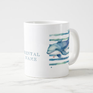 CANECA DE CAFÉ GRANDE ALUGUEL DE FÉRIAS DE GOLFINHO AQUARELA