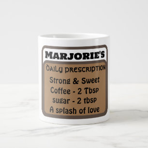 Caneca De Café Grande Amante de Café com Nome Minimalista Humor Moderno