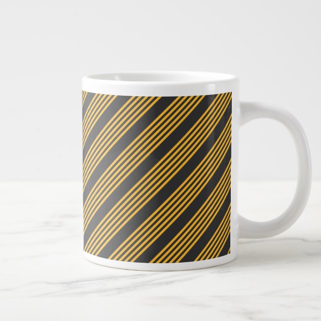 Caneca De Café Grande Amarelo ensolarado e carvão de cinco faixas (Direita)