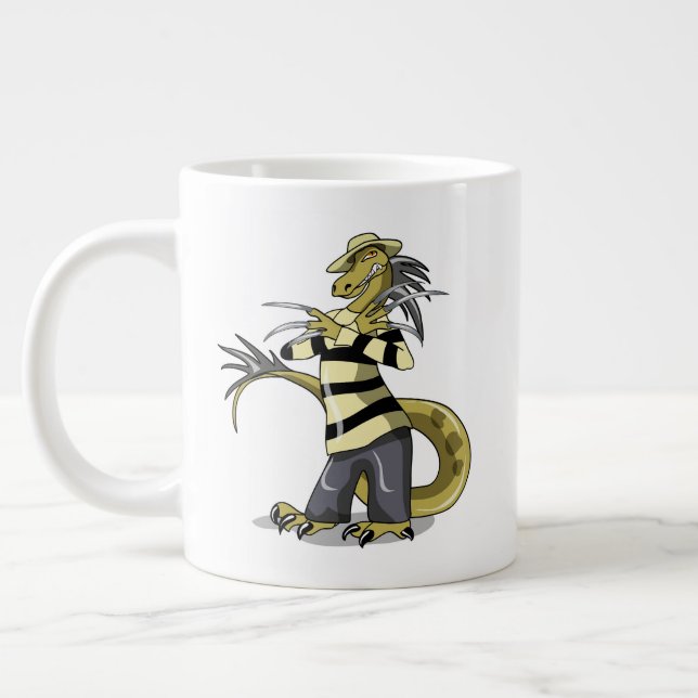Caneca De Café Grande Amargasaurus Sendo Freddy Krueger. (Esquerda)