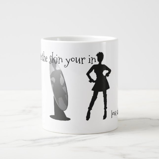 Caneca De Café Grande Ame a pele em que você está (Frente)
