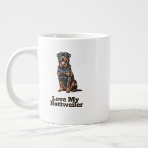 Caneca De Café Grande "Ame Meu Rottweiler