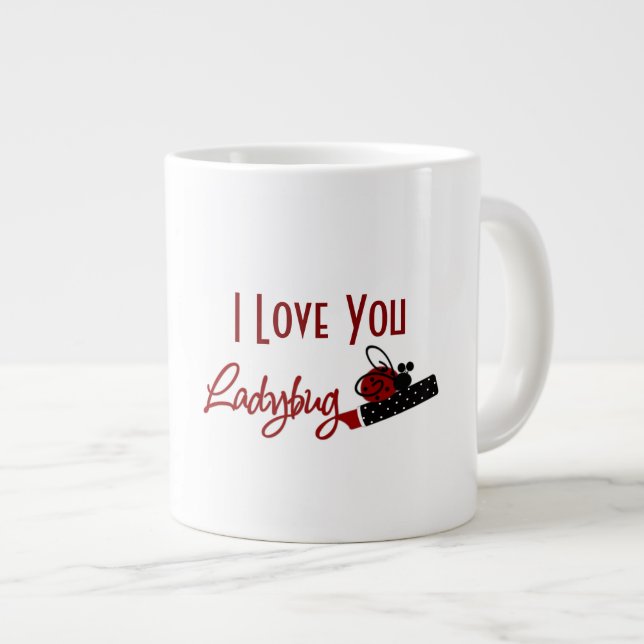 Caneca De Café Grande Ame Minha Ladybug - Jumbo Mug (Frente Esquerda)