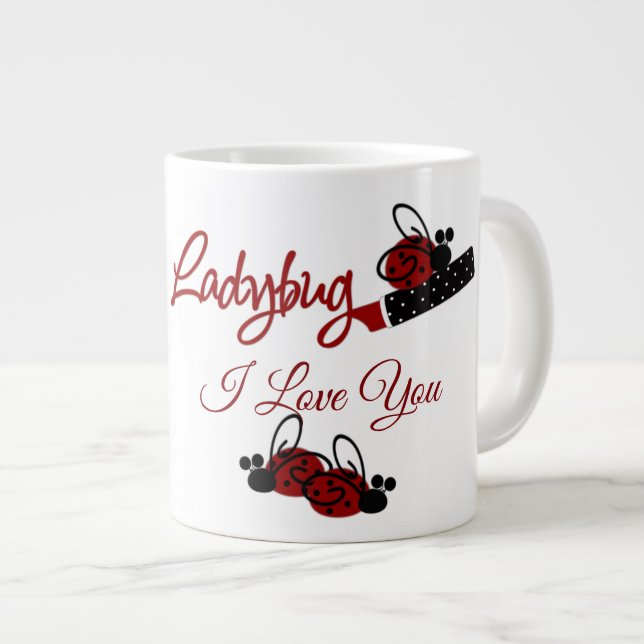 Caneca De Café Grande Ame Minha Ladybug - Jumbo Mug (Frente Esquerda)