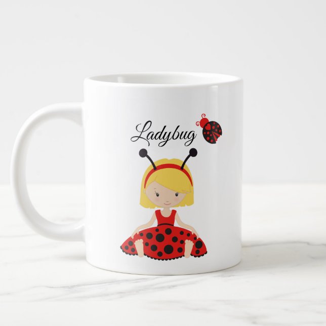 Caneca De Café Grande Ame Minha Ladybug - Jumbo Mug (Esquerda)
